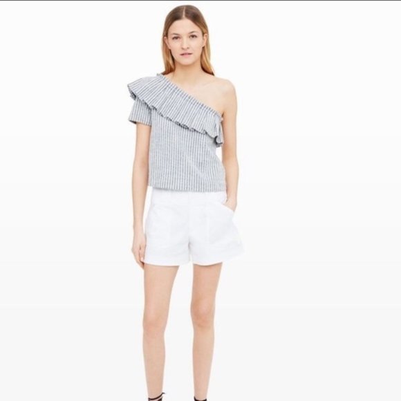 Club Monaco One Shoulder Ruffle Top Small - Picture 2 of 6